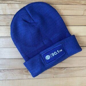 Blue Knit 90.1 FM Radio Beanie Hat winter royal blue comfortable warm